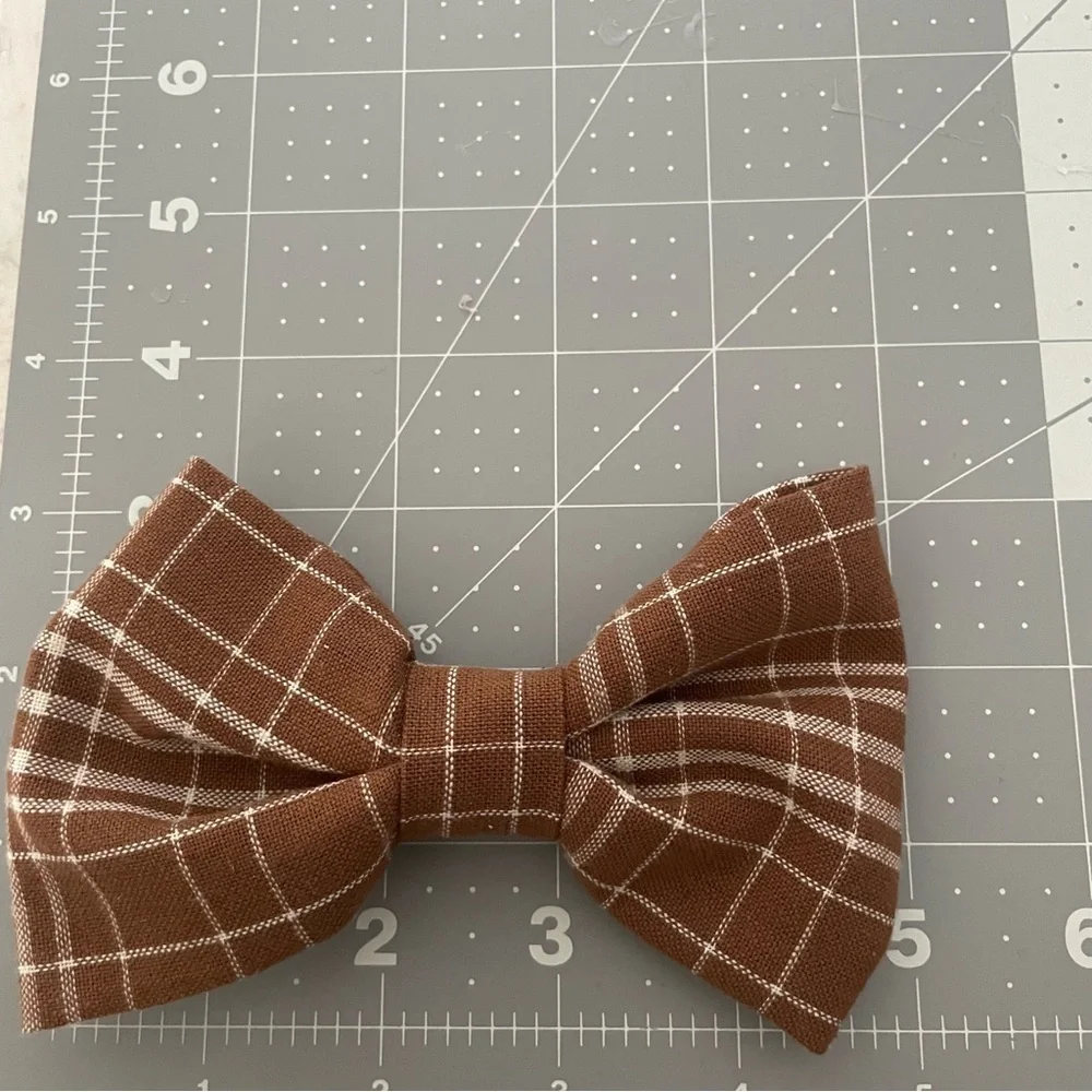 New handmade Plaid Brown Hair Bows for girls Fall feminine pigtails cute dressup